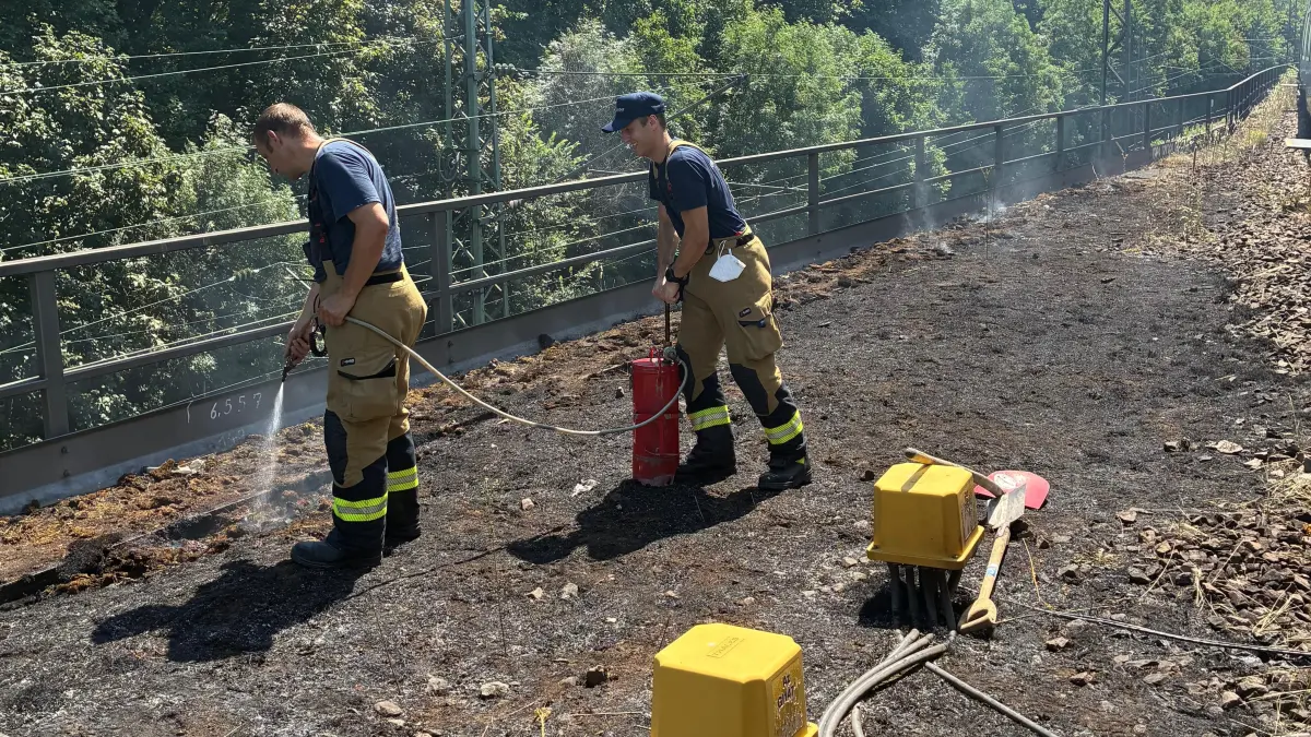 Vegetationsbrand am Hauptbahnhof. Bildquelle: Feuerwehr Stuttgart