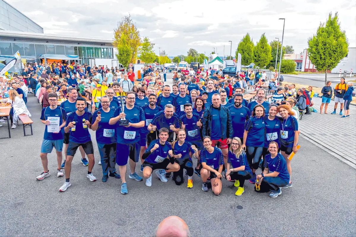 In den vergangenen Jahren bildeten immer die P&G Runners von der Firma Procter & Gamble die größte Laufgruppe beim HT-Firmenlauf.