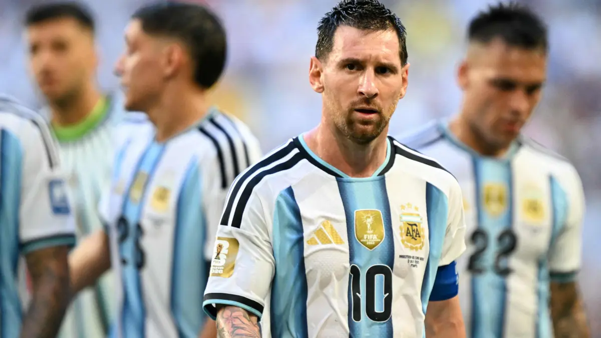 FBL-WC-2026-MATCH86-ARG-CPV: Argentina's forward #10 Lionel Messi looks on during the 2026 World Cup round of 32 football match between Argentina and Cape Verde at the Miami Stadium in Miami Gardens on July 3, 2026. (Photo by CHANDAN KHANNA / AFP)