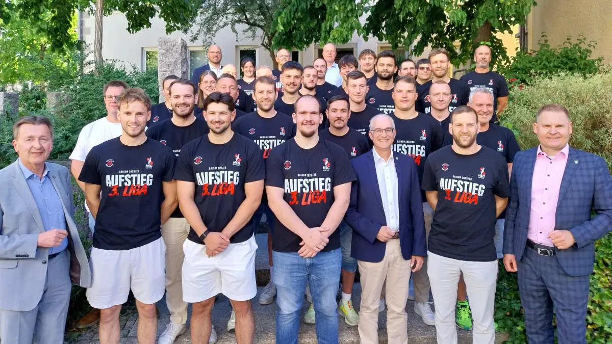 Die HSG Albstadt steigt in die 3. Liga auf: Gefeiert wurde der Erfolg bei einem Empfang im Rathaus.