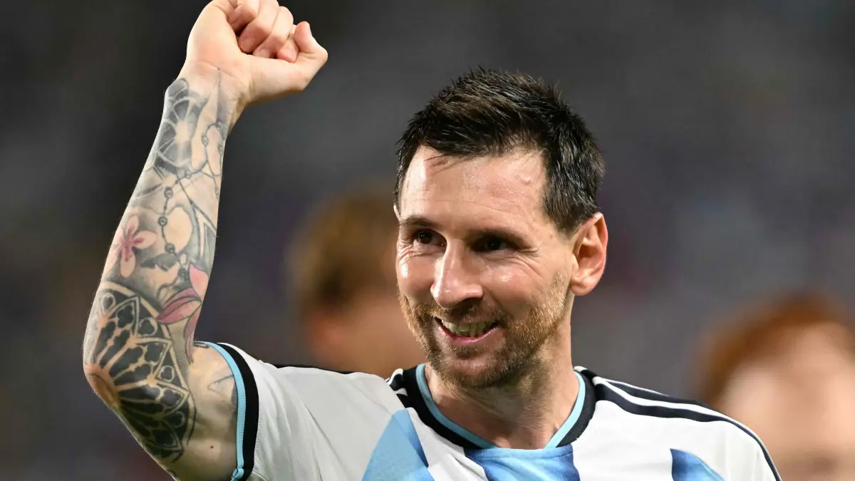 FBL-WC-2026-MATCH86-ARG-CPV: Argentina's forward #10 Lionel Messi celebrates after winning the 2026 World Cup round of 32 football match between Argentina and Cape Verde at the Miami Stadium in Miami Gardens on July 3, 2026. (Photo by CHANDAN KHANNA / AFP)