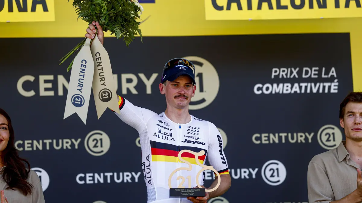 TOUR DE FRANCE 2026 - 2. Etappe Tarragona - Barcelona: ROT // Aktivster Fahrer auf dem Podium Engelhardt Felix (GER / Team Jayco AlUla) - 2. Etappe Tarragona - Barcelona - Tour de France 2026 - TourDeFrance - TdF - © Roth-Foto / SCA - Roth & Roth - Markus und Michael Roth - Rosenhof 15, 50226 Frechen - Weitere Fotos in der Bilddatenbank www.Roth-Foto.de
NUR DEUTSCHLAND - *** Local Caption *** - copyright by: ROTH-FOTO - Roth & Roth, Rosenhof 15, 50226 Frechen, Abdruck + jede Verwendung honorarpflichtig. Honorar ist MwSt-pflichtig: + 7% MwSt. Veroeffentlichung ausschliesslich fuer journalistisch-publizistische Zwecke. Verwendung bedingt das Einverstaendniss unserer AGBs unter: www.Roth-Foto.de