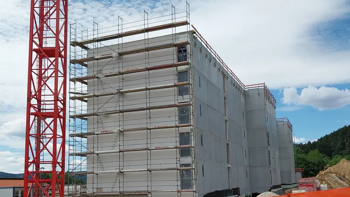 Der Rohbau für das Hotelkap, wie das Badkap-Hotel offiziell heißt, steht.