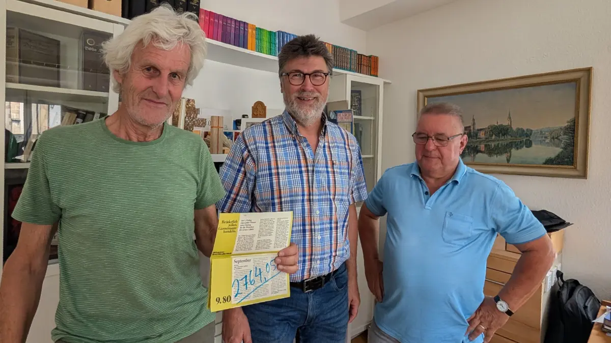 Miteinander teilen, einst Vorzeigeporjekt der Ökumene, wird eingestellt. von links: Erwin Lukas (Domgemeinde), Tilmann Just-Deus (evangelische Kirchengemeinde), Diakon Andreas Weiß (Morizgemeinde)