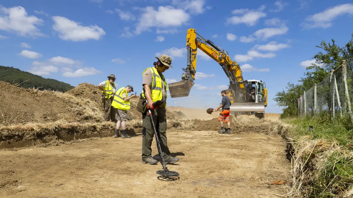 Gingen - Archäologische Sondierungen durch die Kreisarchäologie im Bereich Ortseingang