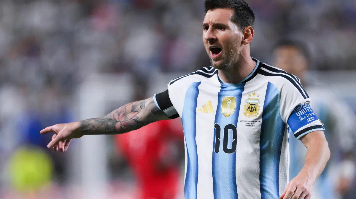 Argentina v Switzerland: Quarter Final - FIFA World Cup 2026: KANSAS CITY, MISSOURI - JULY 11: Lionel Messi #10 of Argentina looks on during the FIFA World Cup 2026 Quarter Final match between Argentina and Switzerland at Kansas City Stadium on July 11, 2026 in Kansas City, Missouri. David Ramos/Getty Images/AFP (Photo by David Ramos / GETTY IMAGES NORTH AMERICA / Getty Images via AFP)