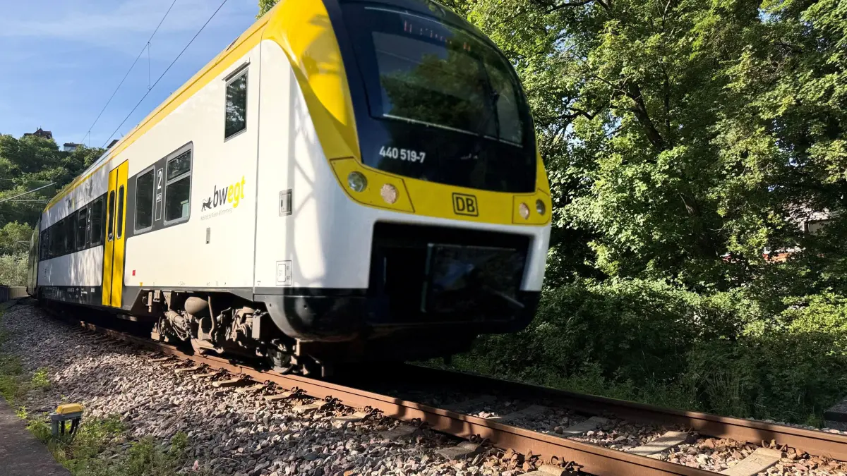 Tübingen Ammertalbahn Naldo bwegt Zug