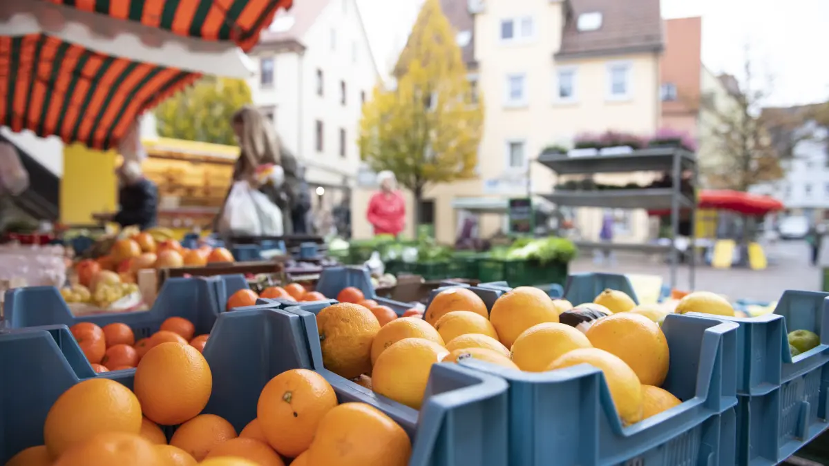 Samstagsmarkt in Rottenburg