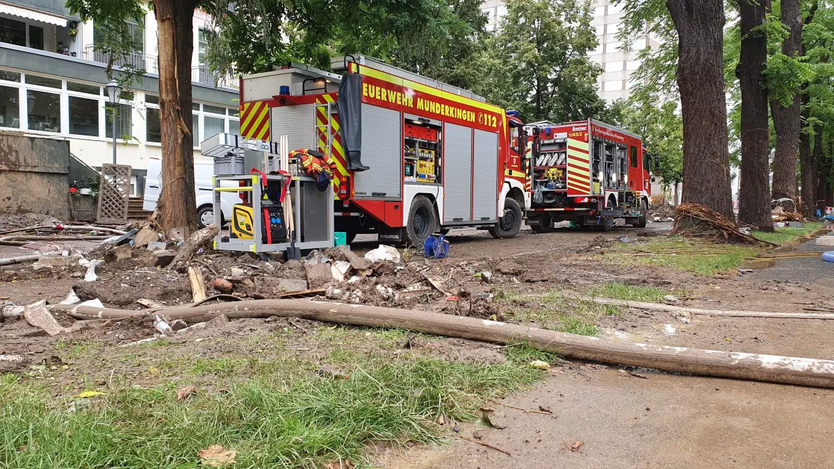 Der Hochwasserzug des Alb-Donau-Kreises beim Einsatz im Ahrtal: Der Hochwasserzug des Alb-Donau-Kreises beim Einsatz im Ahrtal.