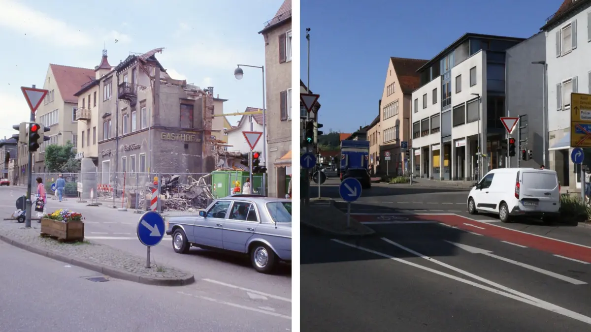 Marktplatz 1995 und 2026 - Einstz und heute