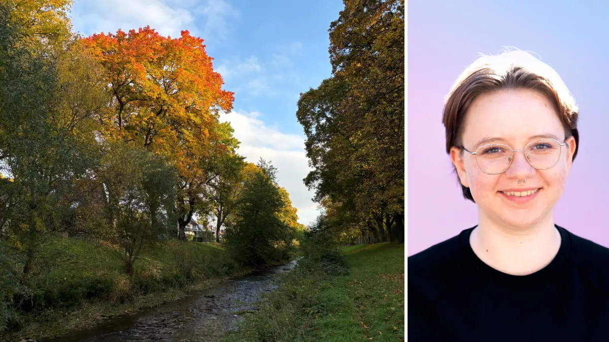 Rebecca Felchle findet das Motiv in allen Jahreszeiten einfach hübsch: Dieses Bild an der Steinlach ist im Herbst entstanden.
