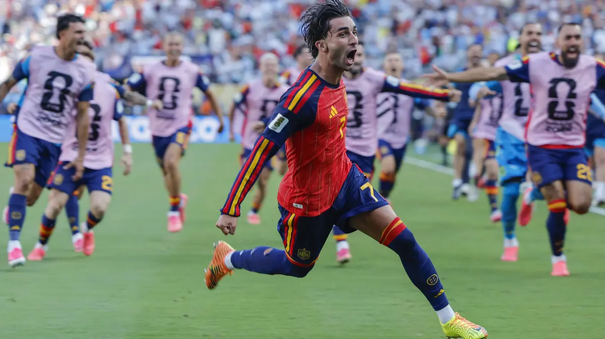 FIFA World Cup 2026 - Spain vs. Argentina: Ferran Torres of Spain celebrates after scoring during the FIFA World Cup, WM, Weltmeisterschaft, Fussball 2026 final match between Spain and Argentina at MetLife stadium in East Rutherford, NJ, USA, 19 July 2026. FIFA World Cup 2026 - Spain vs. Argentina ACHTUNG: NUR REDAKTIONELLE NUTZUNG PUBLICATIONxINxGERxSUIxAUTxONLY Copyright: xLAVANDEIRAxJRx GR7111 20260719-55020940488_1