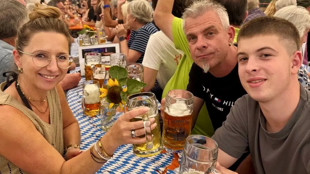 Die Familie Wollmershäuser am Freitagabend beim Jacobi-Fest