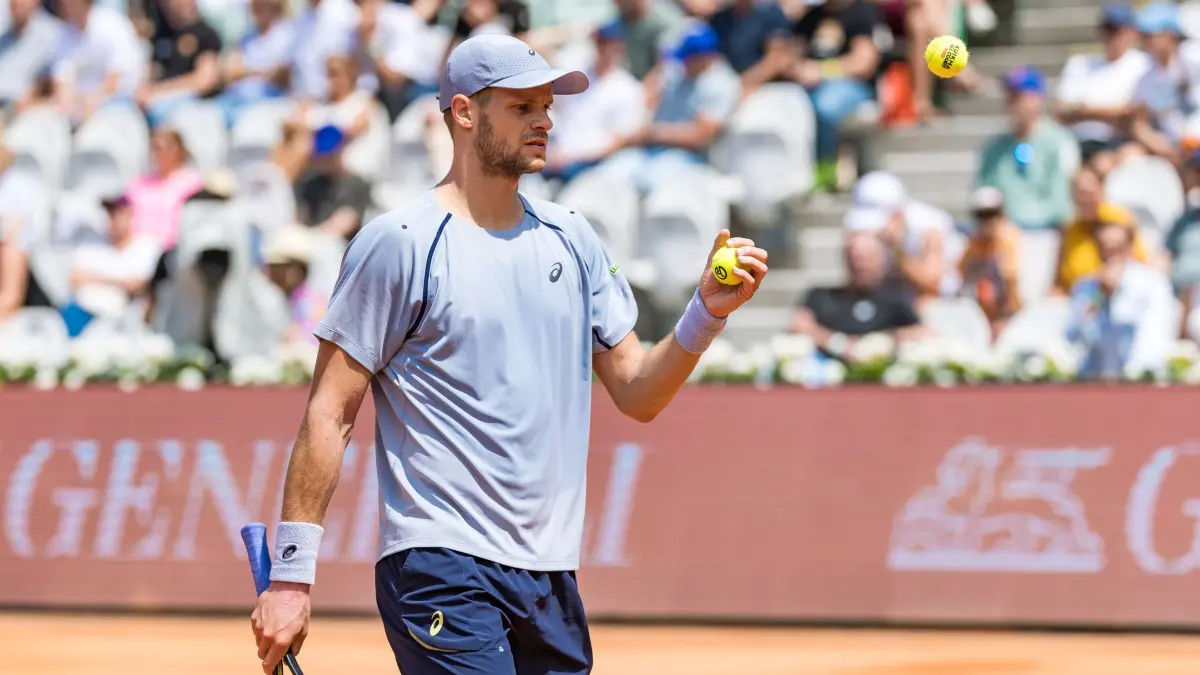 ATP-Tour - Kitzbühel: 20.07.2026, Österreich, Kitzbühel: Tennis: ATP-Tour, Einzel, Herren, 1. Runde, Neumayer (Österreich) - Hanfmann (Deutschland) Yannick Hanfmann in Aktion. Foto: Expa/ Johann Groder/APA/dpa +++ dpa-Bildfunk +++