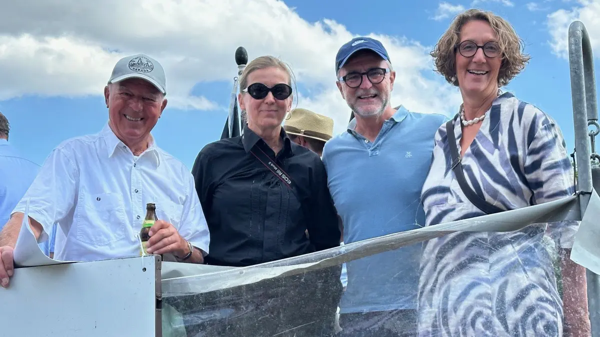 Schwörmontag 2026 – Nabada Jury: Hans-Joachim Amann (früherer Nabada-Organisator), Nadja Wollinsky (Fotografin bei der Stadt Ulm), SÜDWEST PRESSE-Chefredakteur Ulrich Becker und Bürgermeisterin Iris Mann.