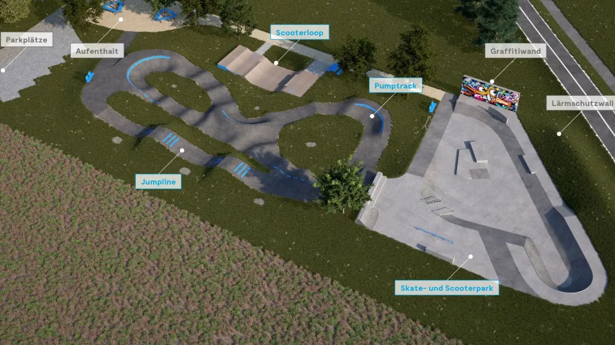 Planentwurf für Urbans Sports Park in Langenau