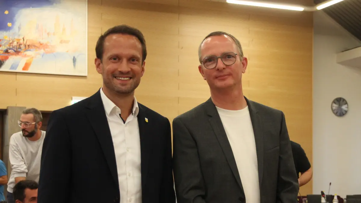 Bald das neue Führungsduo im Crailsheimer Rathaus: Oberbürgermeister Dr. Christoph Grimmer (links) und der designierte Sozial- und Baubürgermeister Tilmann Lohse.