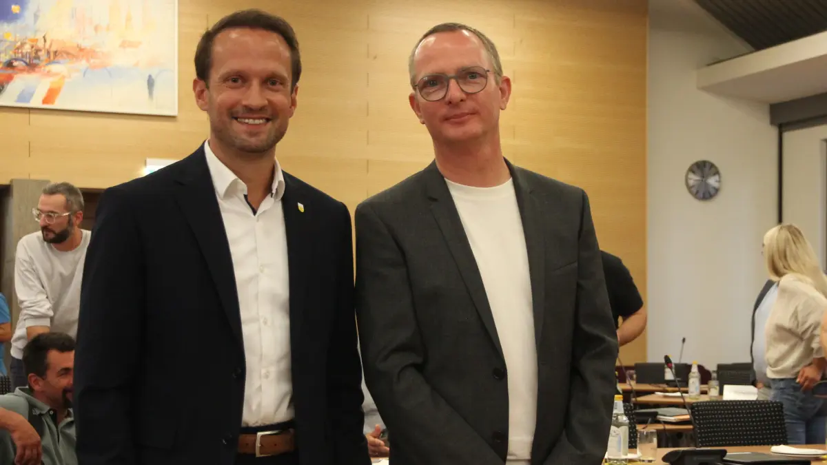 Bald das neue Führungsduo im Crailsheimer Rathaus: Oberbürgermeister Dr. Christoph Grimmer (links) und der designierte Sozial- und Baubürgermeister Tilmann Lohse.