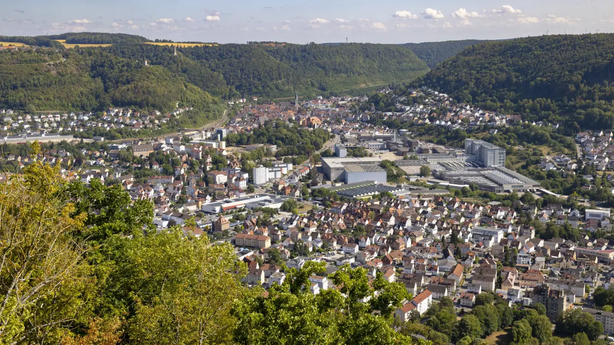 Schmuckfoto - Blick vom Tegelberg auf Geislingen