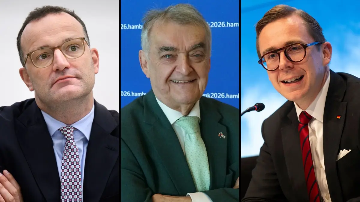 Der politische Volksfestauftakt in Crailsheim findet ohne Jens Spahn, Herbert Reul und Philipp Amthor statt (von links).