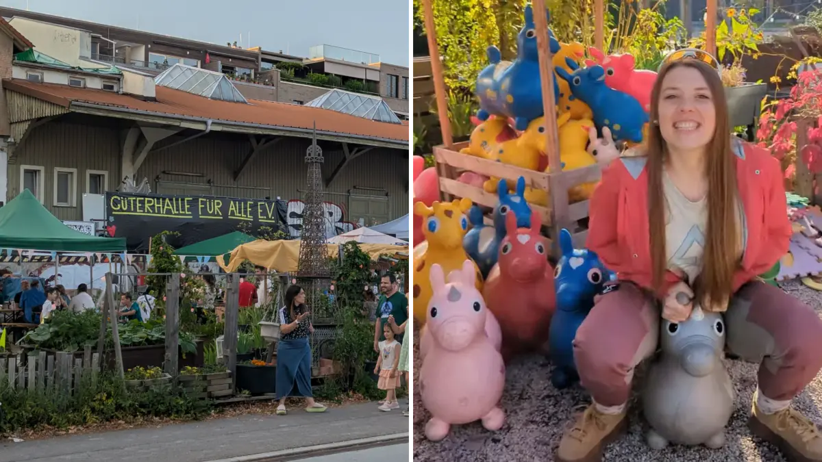 Der Quartiersplatz an der Tübinger Eisenbahnstraße ist ein Treffpunkt für Leute aus dem Viertel. Dort stellten Stefan und Sophie Enhuis (rechts) für Kinder die Gummipferdchen zum Spielen bereit. Nun wurden geklaut.