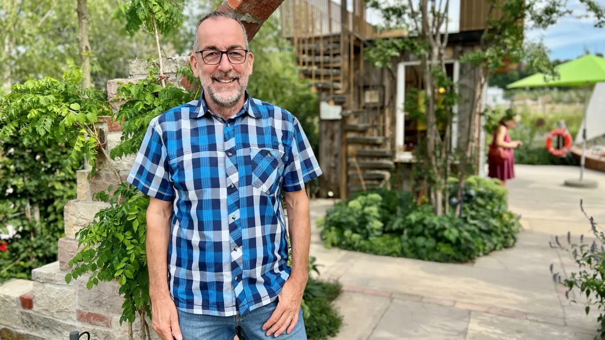 Birgit Trinkle: Interview mit Volker Kugel auf dem Gelände der Landesgartenschau in Ellwangen.