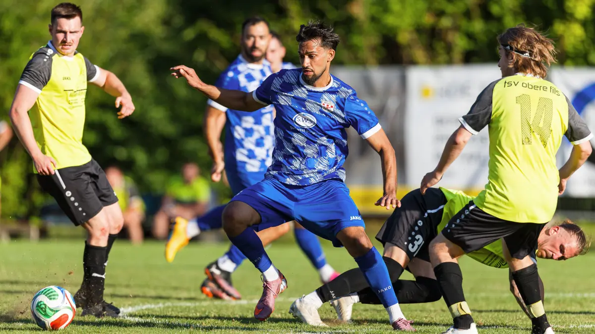 GZ-Pokal 2026: GZ-Pokal 2026; TSV Obere Fils - Croatia 2012 Geislingen;
Spieltag 1, Spiel 1;
Adrijan Karanfilovski (Croatia 2012 Geislingen, #33)
24.07.2026; Wiesensteig.
Foto: Thomas Madel