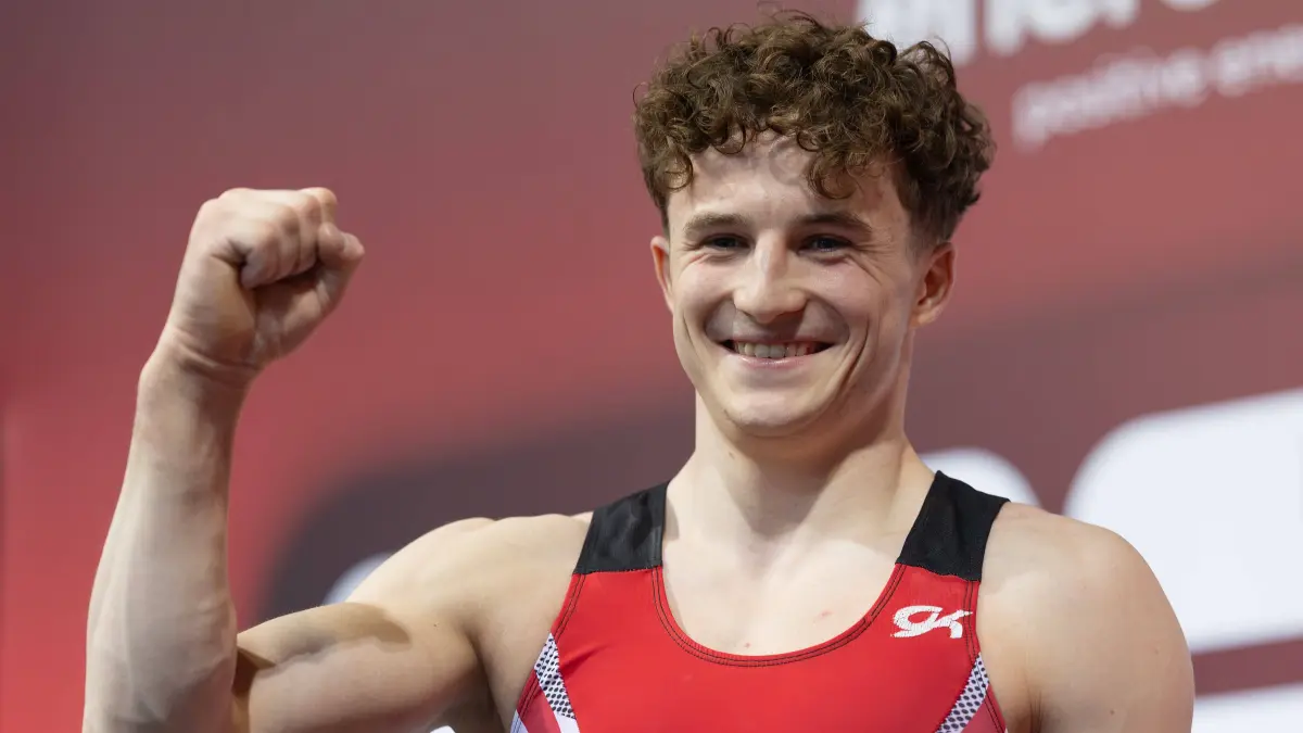 Deutsche Meisterschaften im Gerätturnen 2026, Gerätfinals: Deutsche Meisterschaften im Gerätturnen 2026, Gerätfinals Deutscher Meister Alexander Kunz TSV Pfuhl. Deutsche Meisterschaften im Gerätturnen, Gerätfinals, am 25. Juli 2026 in der ZAG-Arena in Hannover., Hannover Niedersachsen Deutschland ZAG Arena *** 2026 German Artistic Gymnastics Championships, Apparatus Finals German Champion Alexander Kunz TSV Pfuhl German Artistic Gymnastics Championships, Apparatus Finals, on July 25, 2026, at the ZAG Arena in Hanover, Hanover, Lower Saxony, Germany ZAG Arena