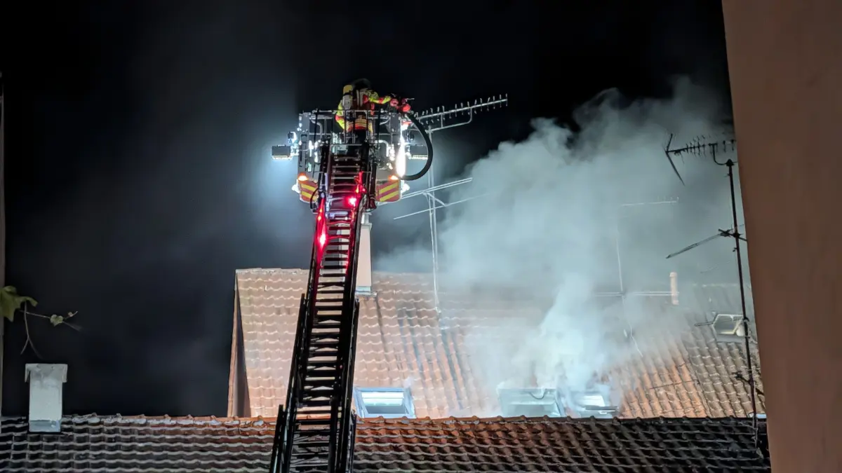 Brand in der Burgsteige in Rottenburg