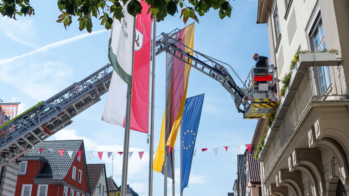 Göppingen Marktplatz Feuerwehr Übung Hauptübung