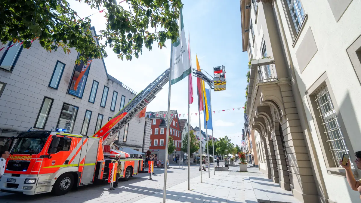 Göppingen Marktplatz Feuerwehr Übung Hauptübung