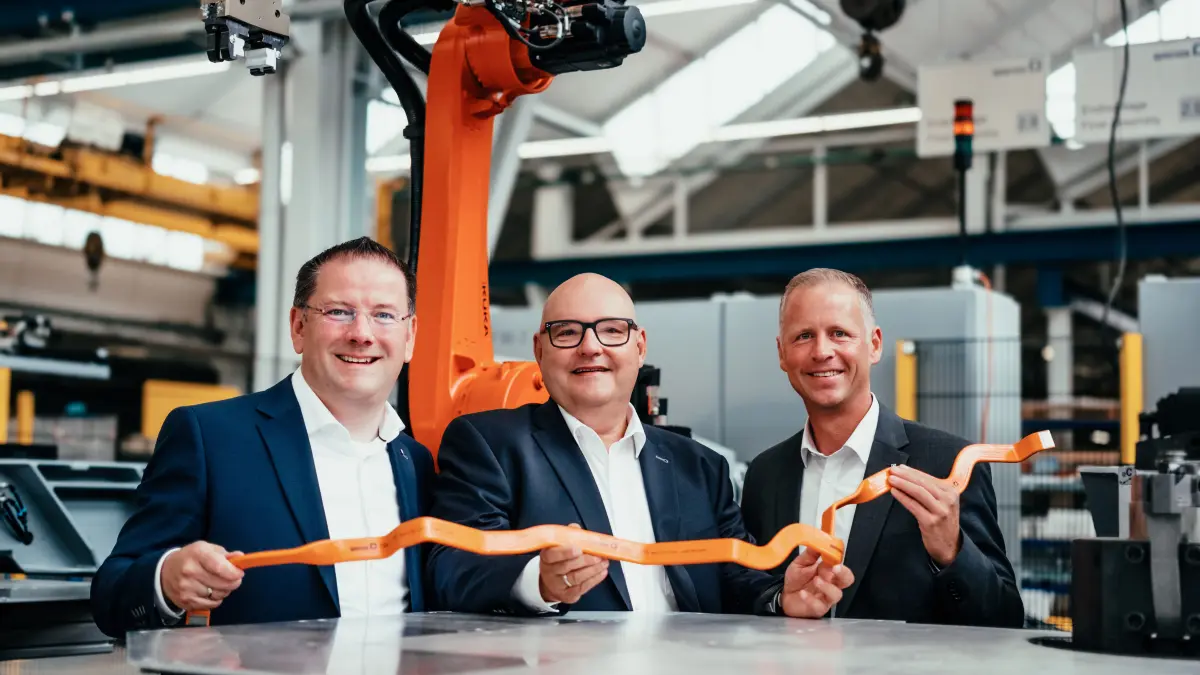 Der Vorstand des Reutlinger Spezialmaschinen-Herstellers Wafios (von links) Jörg Eisele, Sprecher Uwe-Peter Weigmann und Martin Mayer