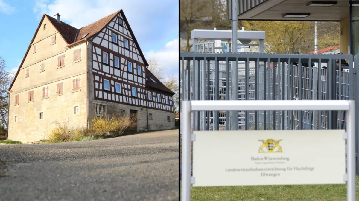 Das Jugendheim Hohenlohe (links) in Herboldshausen. Der Mann aus Crailsheim soll einen Anschlag auf die Landeserstaufnahmeeinrichtung in Ellwangen (rechts) geplant haben.