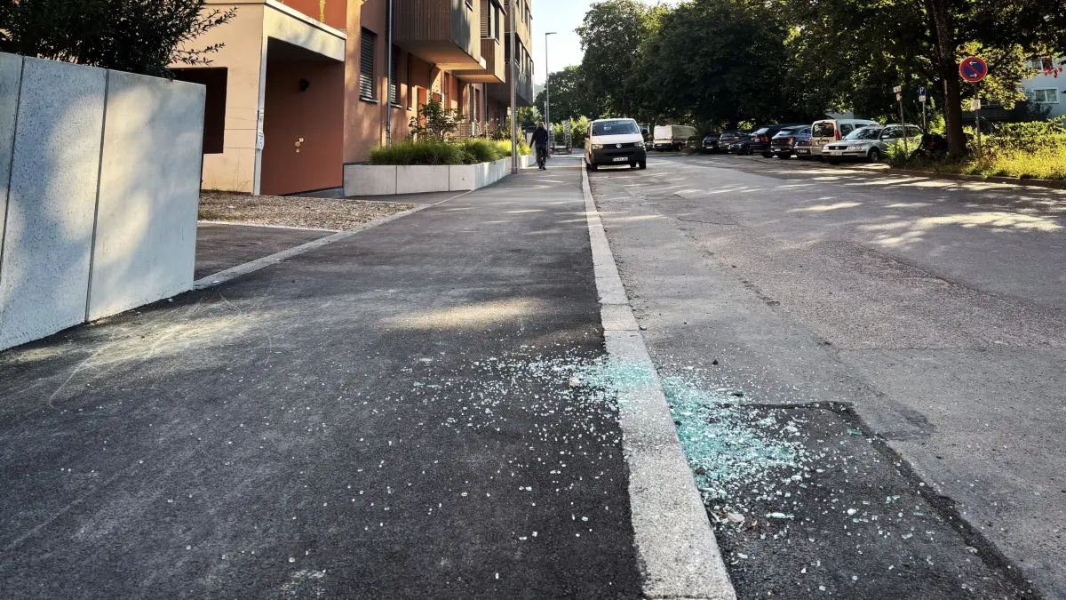 In der Gartenstraße in Tübingen wurden in der Nacht zum Dienstag Autoscheiben eingeschlagen