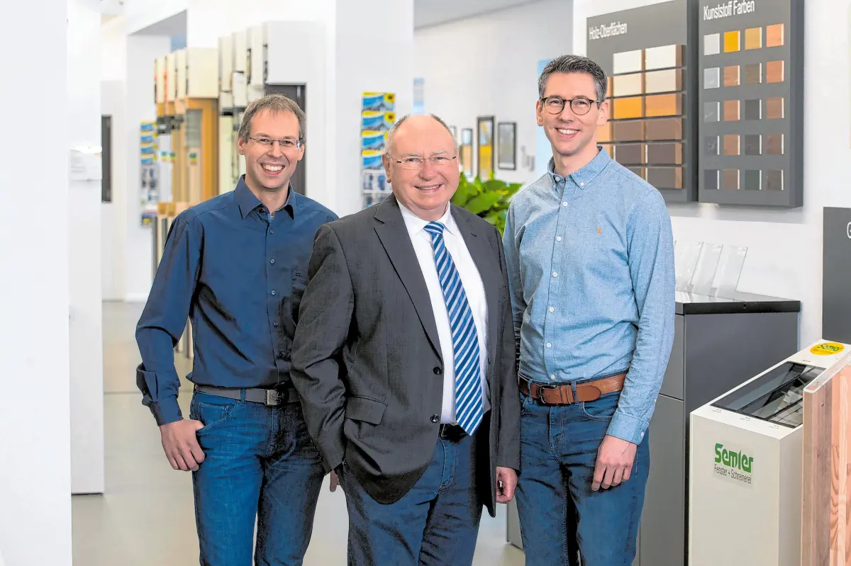 Die Geschäftsführer Martin, Max und Stefan Semler.