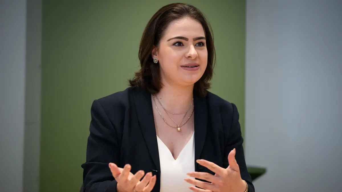 Julia Mayer, Stadträtin und Fraktionsvorsitzende der CDU-Fraktion im Tübinger Gemeinderat als Wochengast in der Redaktion beim Schwäbischen Tagblatt. CDU, Gemeinderat, Kreistag, Kommunalpolitik, Tübingen, Junge Union, Frauen-Union