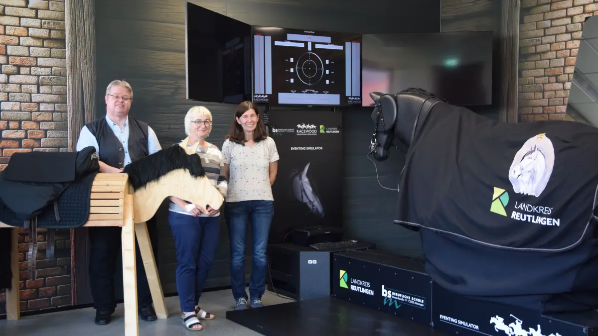 Die Berufliche Schule in Münsingen hatte als erstes den Reitsimulator.