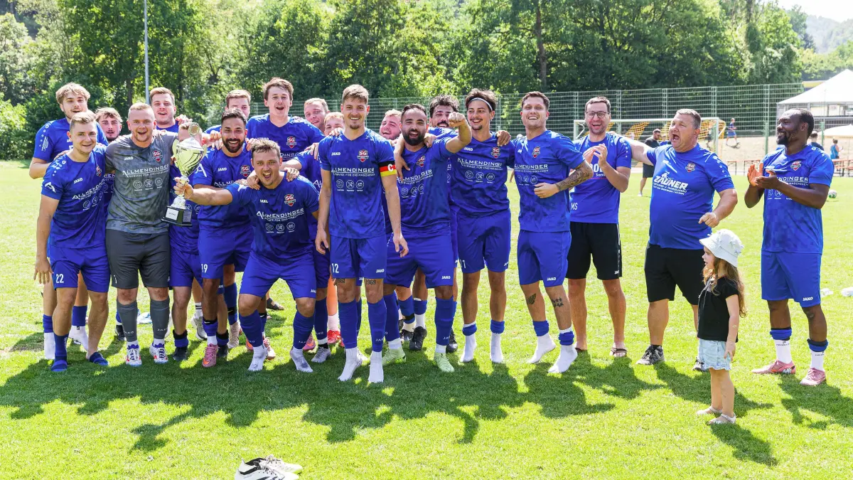 GZ-Pokal 2026: GZ-Pokal 2026; TV Altenstadt - SGM Bad Überkingen/Hausen;
Der GZ-Pokal Sieger 2026, die SGM Bad Überkingen/Hausen´;
Spieltag 10, Finale;
02.08.2026; Wiesensteig.
Foto: Thomas Madel