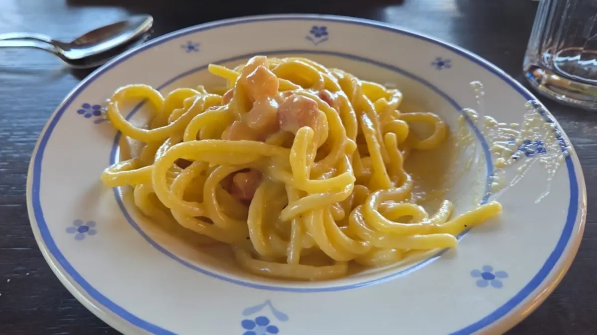 Ein einfaches, aber delikates Gericht aus der Toskana: Pici Carbonara.