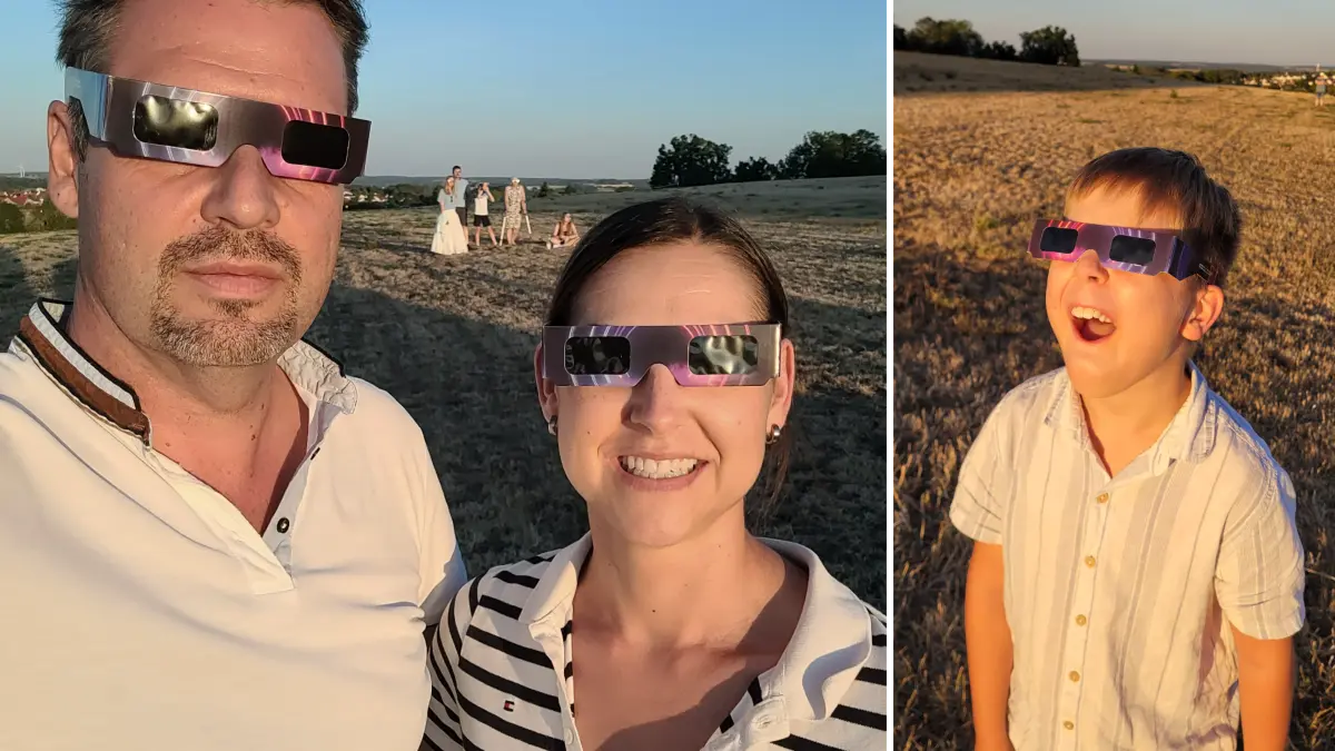 Familie Vöhringer mit einem völlig begeisterten Toni.