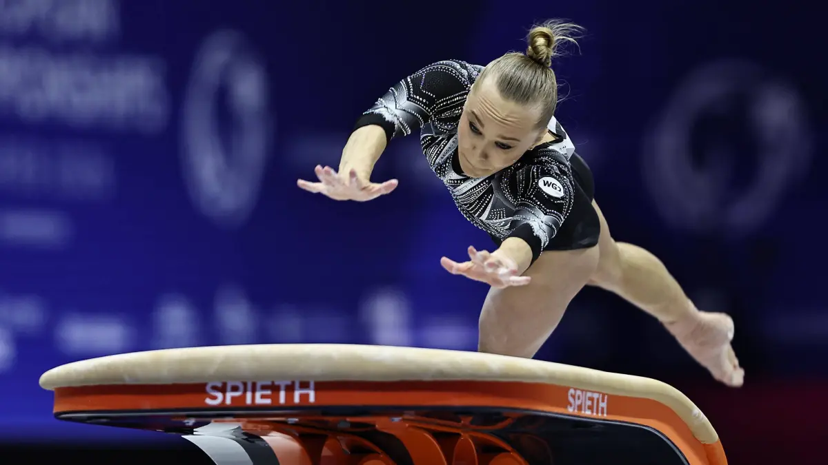 Angelina Melnikova in der Qualifikation bei der EM 2026.