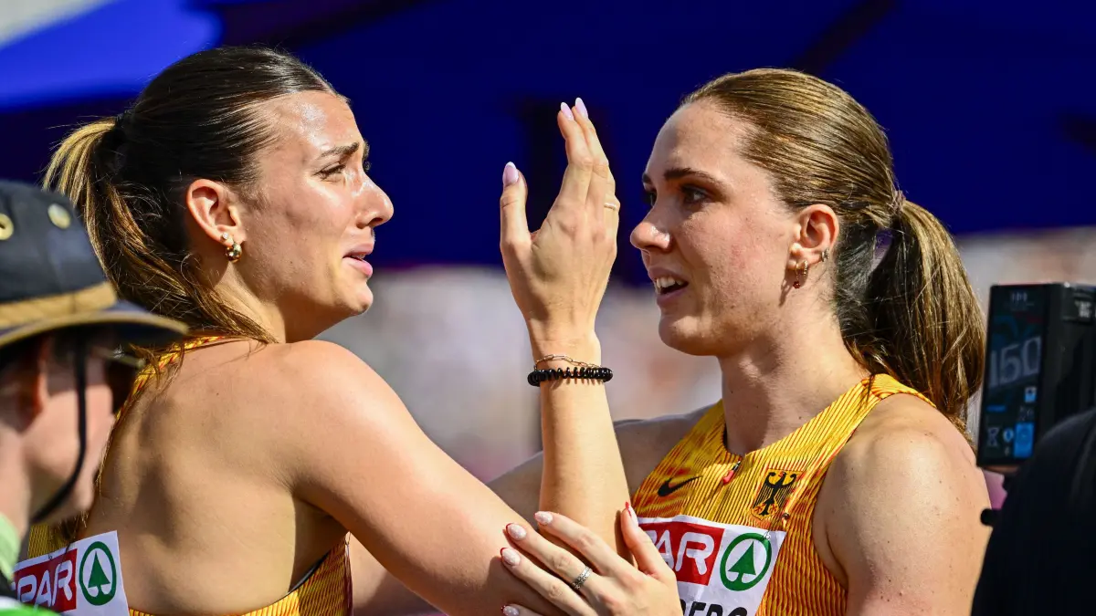 GBR, European Athletics Championships, Athletics, 14.08.2026,: Sandrina SPRENGEL (Germany, VfB Stuttgart, 100m HURDLES HEPTATHLON Women), Sophie WEISSENBERG (Germany, TSV Bayer 04 Leverkusen, 100m HURDLES HEPTATHLON Women)
GBR, European Athletics Championships, Athletics, 14.08.2026,
Foto: EIBNER-Pressefoto/Jan Papenfuss