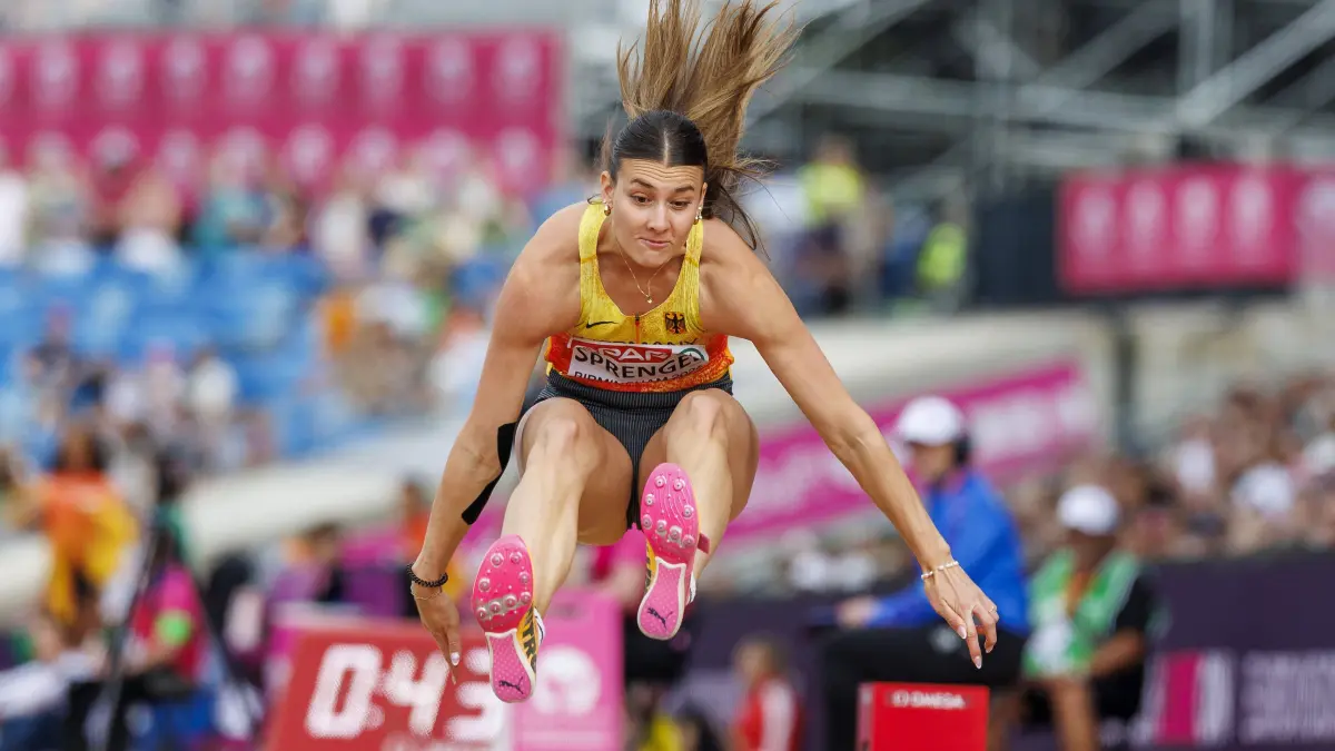 European Athletics Championships; Birmingham, 15.08.2026: BIRMINGHAM, GREAT BRITAIN - AUGUST 15, 2026: Sandrina SPRENGEL GER / Germany competing in the long jump of the heptathlon during the European Athletics Championships at Alexander Stadium on August 15, 2026 in Birmingham, Great Britain. Great Britain Copyright: xAxelxKohringx