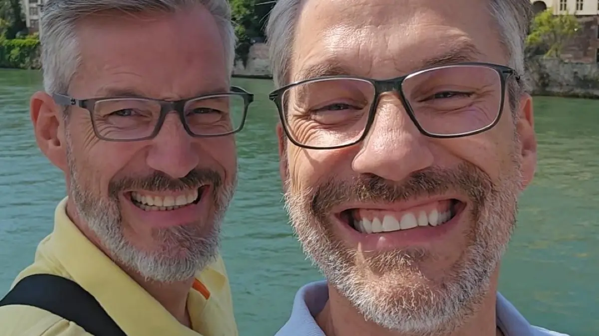 Was viele AWZ-Fans nicht wissen: Stefan Bockelmann hat einen Zwillingsbruder, der ihm sehr ähnlich sieht. Hier sind die Brüder bei einem gemeinsamen Tag in der Schweiz unterwegs.