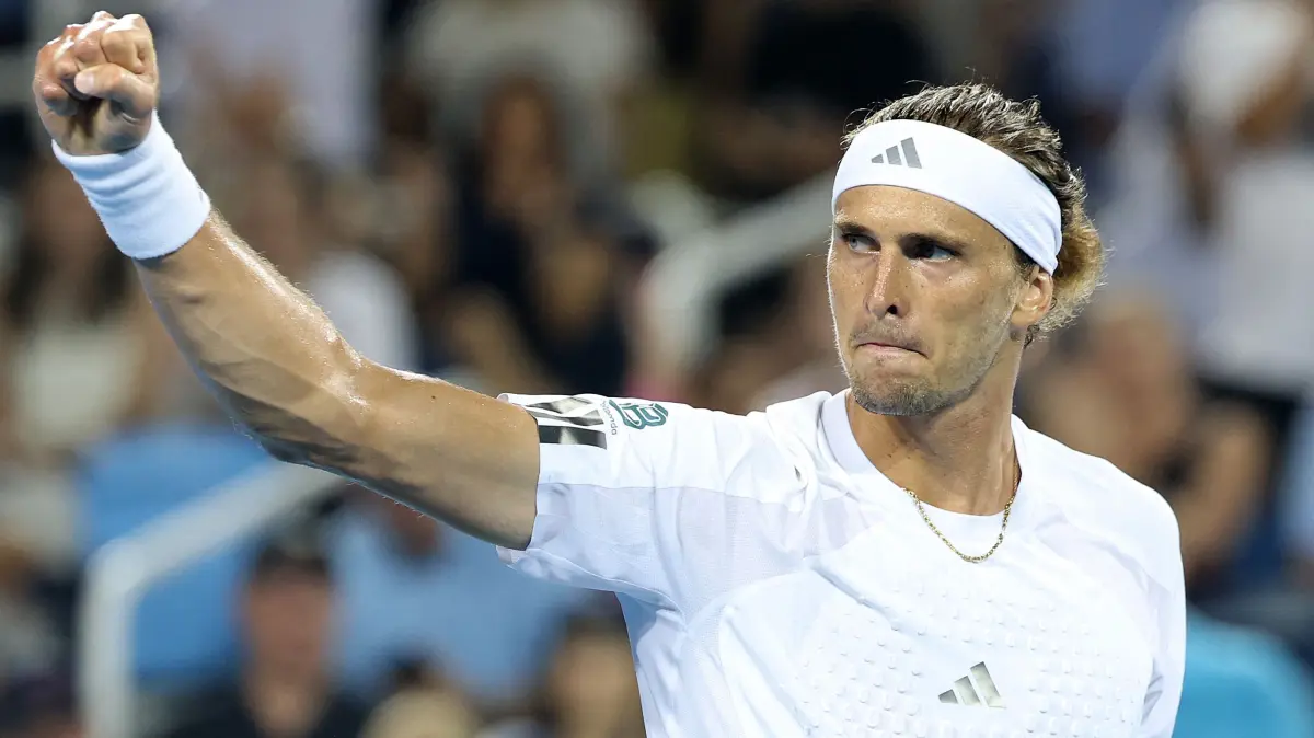 Cincinnati Open 2026 - Day 7: MASON, OHIO - AUGUST 17: Alexander Zverev of Germany celebrates match point against Terence Atmane of France on day seven of the Cincinnati Open at Lindner Family Tennis Center on August 17, 2026 in Mason, Ohio. Emilee Chinn/Getty Images/AFP (Photo by Emilee Chinn / GETTY IMAGES NORTH AMERICA / Getty Images via AFP)