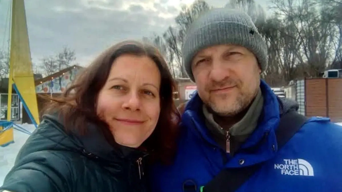 Mariia mit ihrem mittlerweile verstorbenen Mann Andrij Bazhanov.