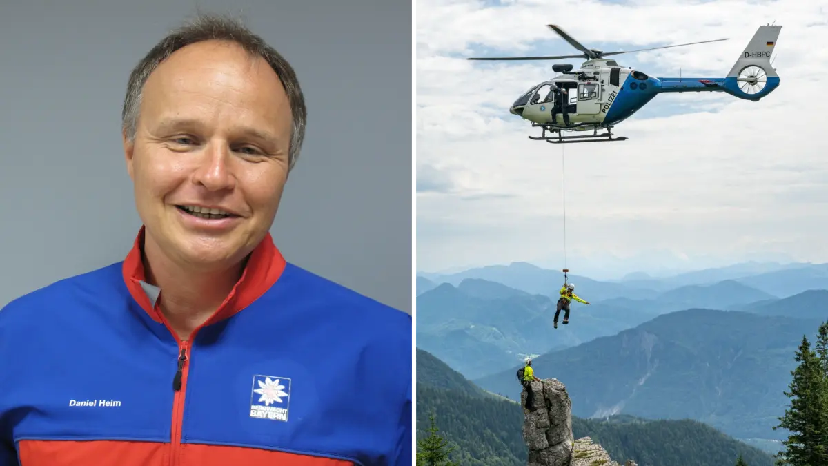 Daniel Heim ist bei der Bergwacht Bayern im Allgäu. Im Interview spricht er zu den vermehrt auftretenden Einsätzen und Unfällen in den Alpen. Ein Rettungshubschrauber in den Chiemgauer Alpen. (Symbolbild)