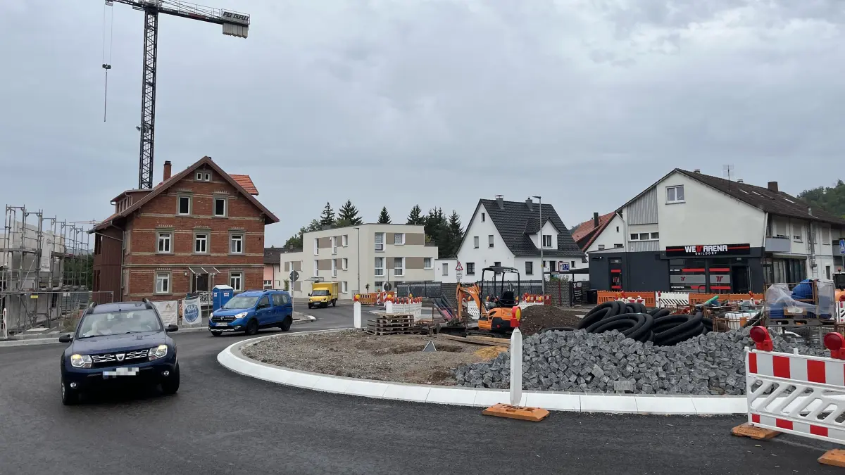 Baustelle Kreisverkehr Bahnhoftsraße Gaildorf