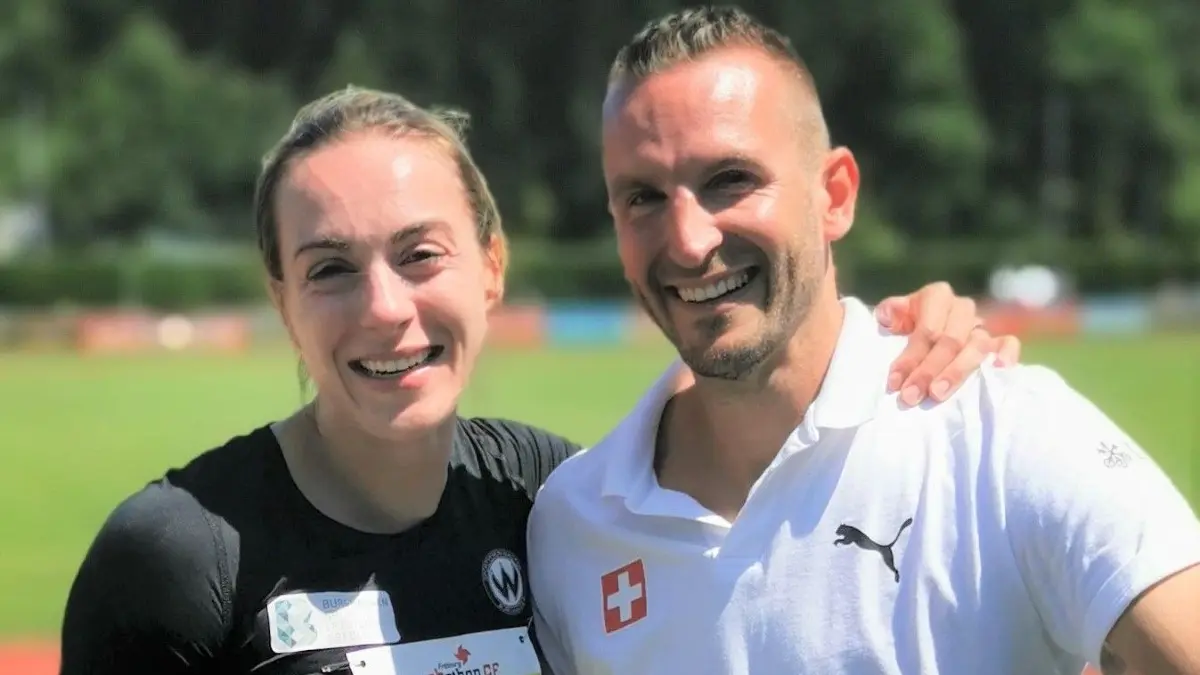 Leichtathletik – Sprinterin Alexandra Burghardt mit Patrick Saile, Trainer der Schweizer Sprinter