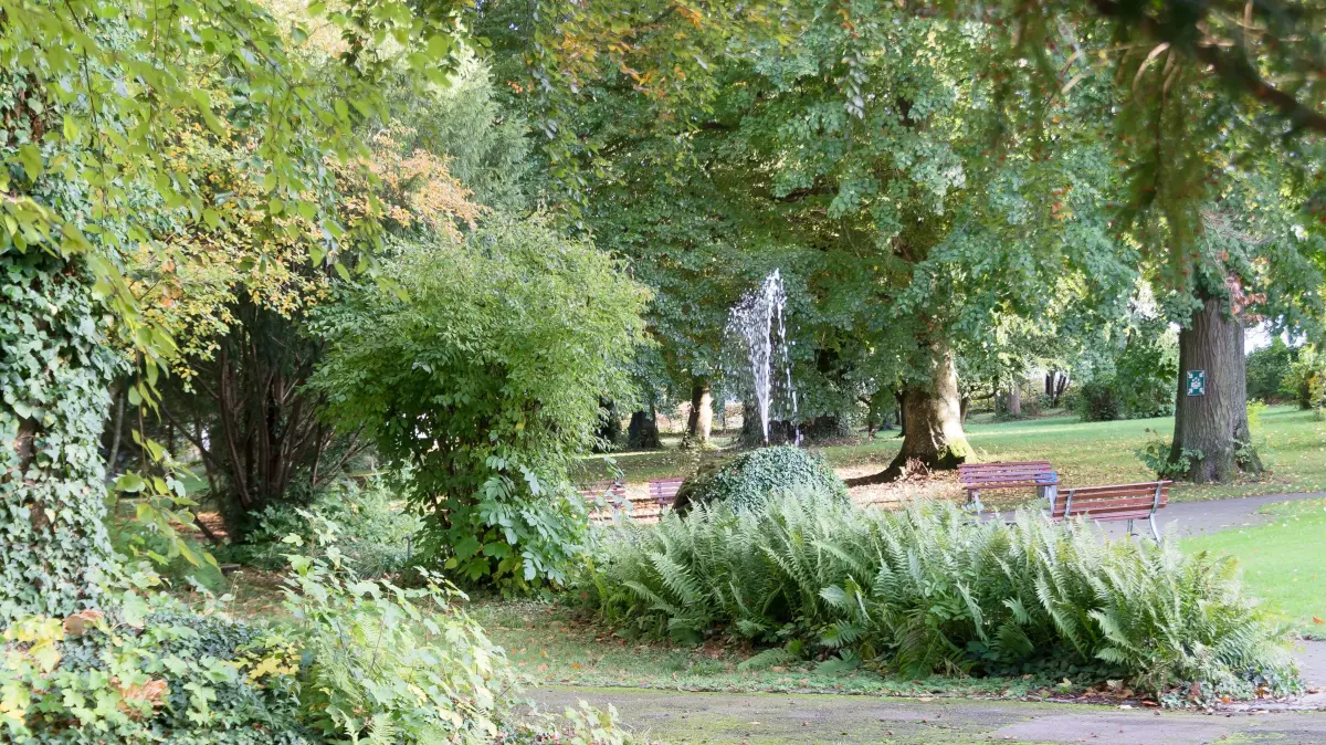 Artesischer Brunnen im Park in Oberdischingen.